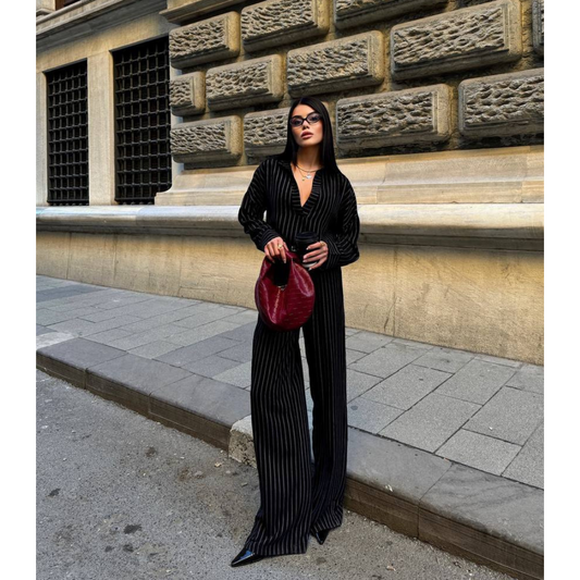 Selve pinstripe Black co-ord set